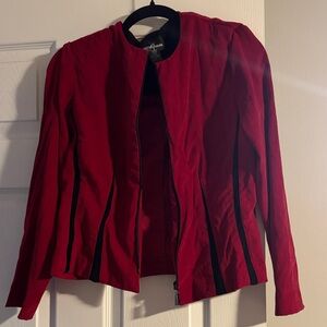 Women's Red Zip Blazer